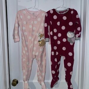 Carter's Pink and Red Pajama Sets with Polka Dots